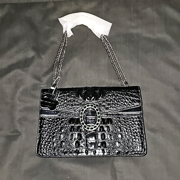 Faux crocodile shoulder bag - Picture 1 of 5